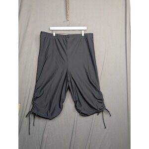 BloomChic Women's Black Swim Shorts Stretch Ruched Side Drawstrings Size 30